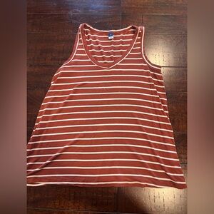 Old Navy Orange and White Sleeveless Tank Top Relaxed Fit